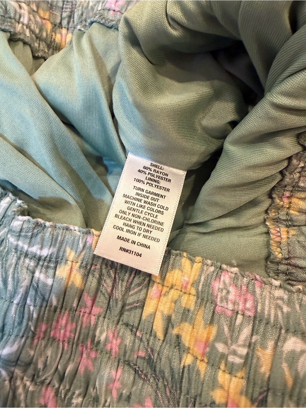 Wonderly Green Floral Pull-On Palazzo Pants - L - Picture 10 of 10